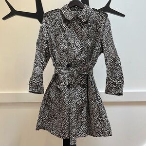 LOUIS VUITTON white black brown Leopard Trench Coat size 42 Medium